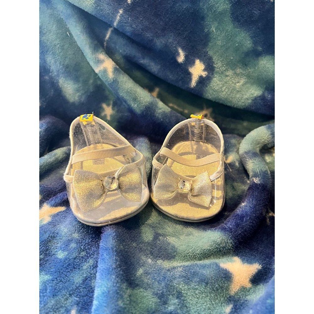 Build a Bear Clear & Silver Princess Heels Dress Shoes